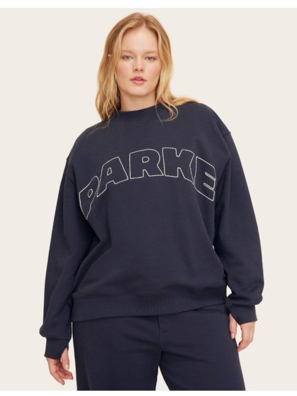 Parke X Target navy logo mock neck sweatshirt S/M